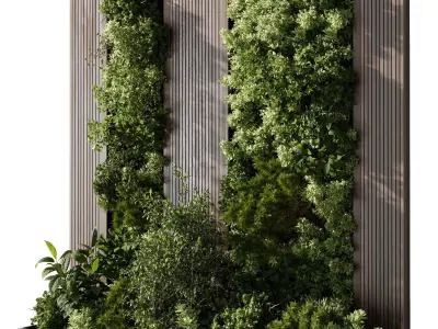 Vertical Wall Garden With Wooden frame - Horizontal garden  3D model