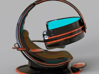 Gaming  Chair Setup Low-poly 3D model