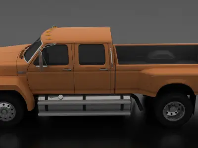 F-Series F-800 CrewCab Customized Pickup Truck 1985 Low-poly 3D model