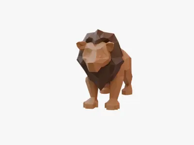 Lion low poly Low-poly 3D model purchase