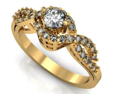 daimond ring 3D print model 17