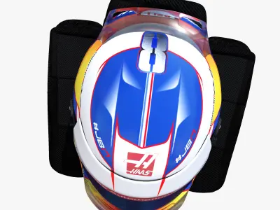 Grosjean helmet 2017 Low-poly 3D model