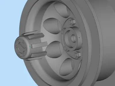 Printable car rims 8 Hole Toyota Hilux Chassis WPL 3D print model