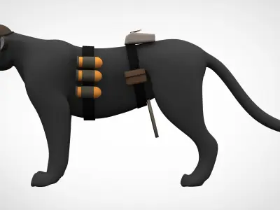 TF2 Demoman Panther Low-poly 3D model