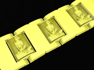 Elegant Panel Link Bracelet Jewelry Design 4111 3D print model
