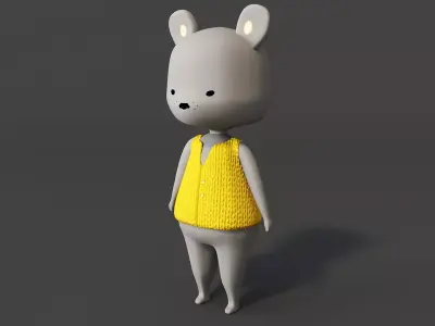 Cartoon bear 3D model get