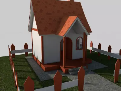 Cartoon House Low-poly 3D model