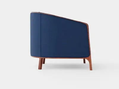 Ryder armchair indigo Low-poly 3D model