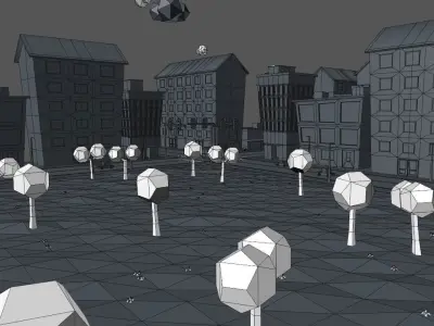 Low Poly City Pack Low-poly 3D model