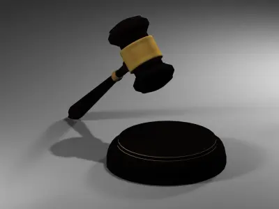 judges hammer Low Poly  Free 3D model