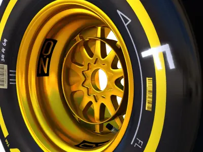 E23 Soft front tyre Low-poly 3D model