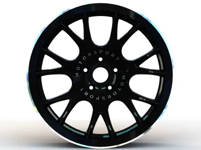 BBS CH-R Black Wheel with Painted Finish Rim 19 inches 3D model