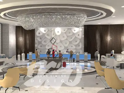 Interior Hotel Lobby - interior only 3D model