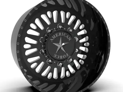 6 models of american force wheels 3D Model Pack