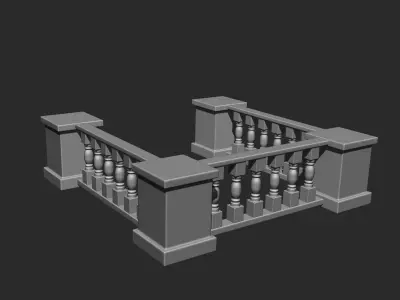 Balcony IMM Obj Brush Pack 9 in One 3D model