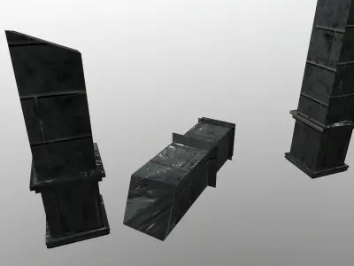  Low Poly Temple Column Free low-poly 3D model