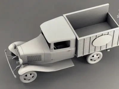 Retro truck 3D print model