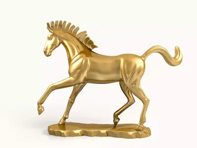 Horse Sculpture Low-poly 3D model