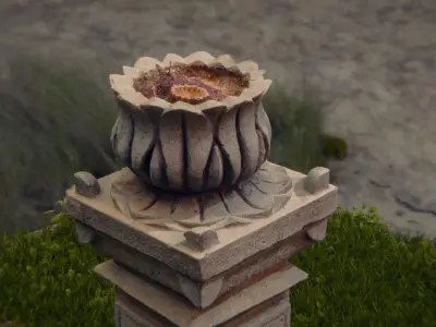 Indian Shrine Lamp Post 3D model