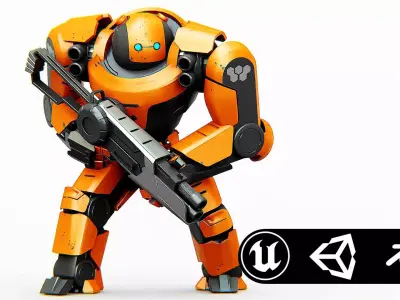 DOOM FIGHTER X-100 Rigged for Unreal Engine - Unity - MIXAMO 3D model