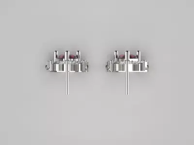Ruby Rhodolite and Diamond Teardrop Dangle Earrings je0016 3D print model