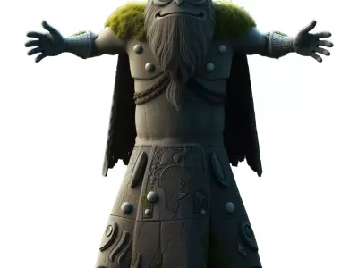 Ancient Stone Guardian model pack Low-poly 3D model