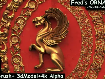 Freds ORNAMENT IMM-3dModels-4kAlpha Vol 13 Low-poly 3D model