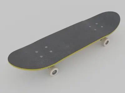 Skateboard - Highly Detailed - Low Poly Subdivs Low-poly 3D model