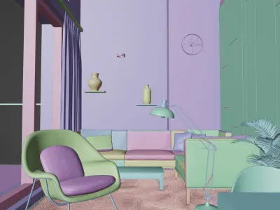 Room interior blender file 3D model