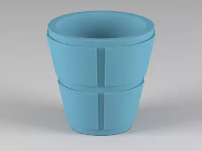 miniature flower pot 03 3D print model