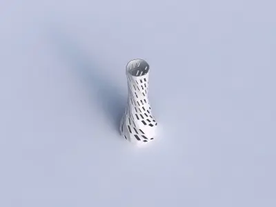 Vase twisted squeezed hexagon with checker grid lattice 2 3D print model