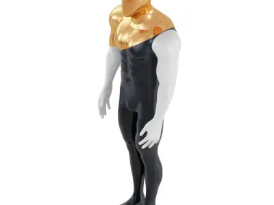 Faceless mannequin with gold top 135 3D model