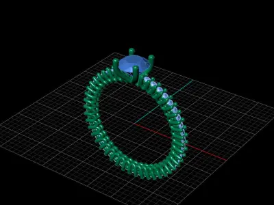 STL 3DM Print Ready Women Diamond Ring Lightweight Printable  3D print model 78