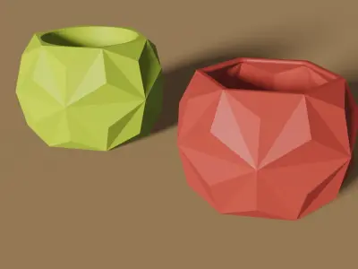 3D Printed Succulents Planters - 13 pieces 3D print model