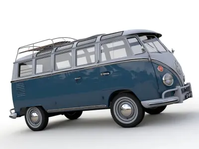 Volkswagen T1 Microbus Deluxe 1966 3D model