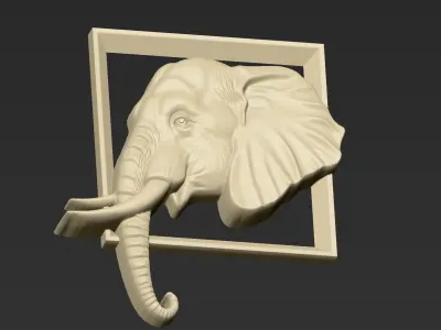 Elephant Head A64 3D print model