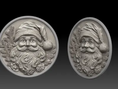 santa clause bas relief 3D print model v2  3D print model