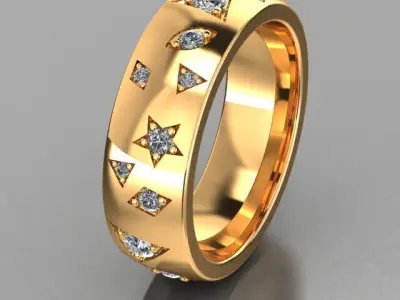 radiance ring with geometric shapes 3D print model