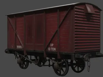 Covered Car Wagon Low-poly 3D model