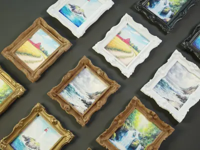 Picture Frames Collection PBR Low-poly 3D model
