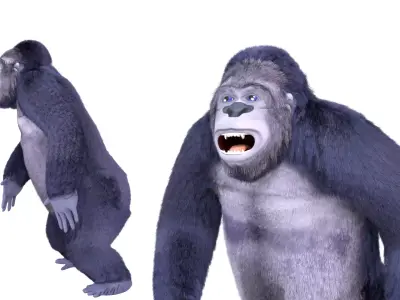 Cartoon Gorilla Animated blender Low-poly 3D model