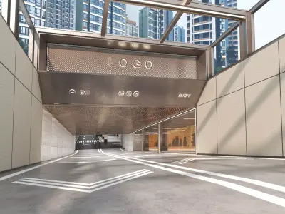 Modern Luxury Car Park - Garage 3D model