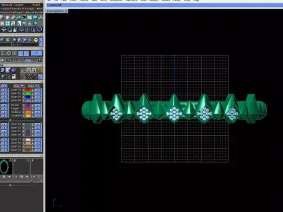 Luxury Zigzag Gold Bangle with Premium Accent Panels 3D print model