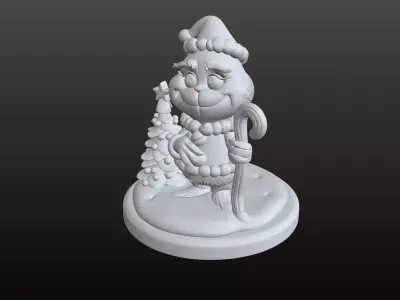 Grinch Inspired Christmas Figure Cute Festive STL Model 3D print model