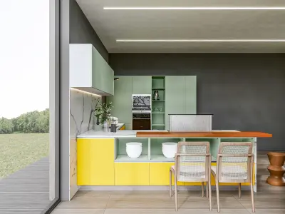 Kitchen fully parametric  Resizable manufacturable 0029 3D model