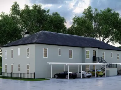 American House 3D Model Modern Suburban Family Home 3D model