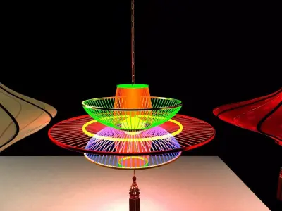 Chinese red lantern  3D model 39