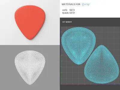 Guitare Pick 3D model