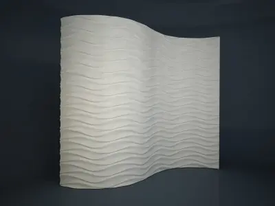 07 WAVES PATTERN WALL Low-poly 3D model