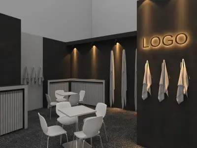 modern-wooden-towel-stand-with-anthracite-detail Free low-poly 3D model